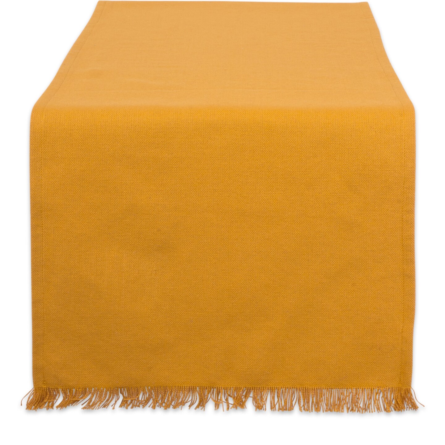 Contemporary Home Living Rectangular Table Runner with Fringed - 108&#x22; - Orange