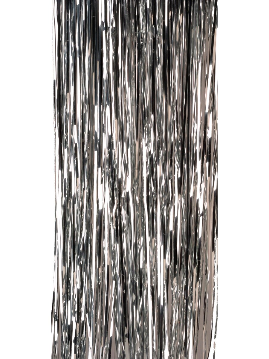 30" Metallic Tinsel Shiny Silver Fringe Table Skirt Party Decoration ...
