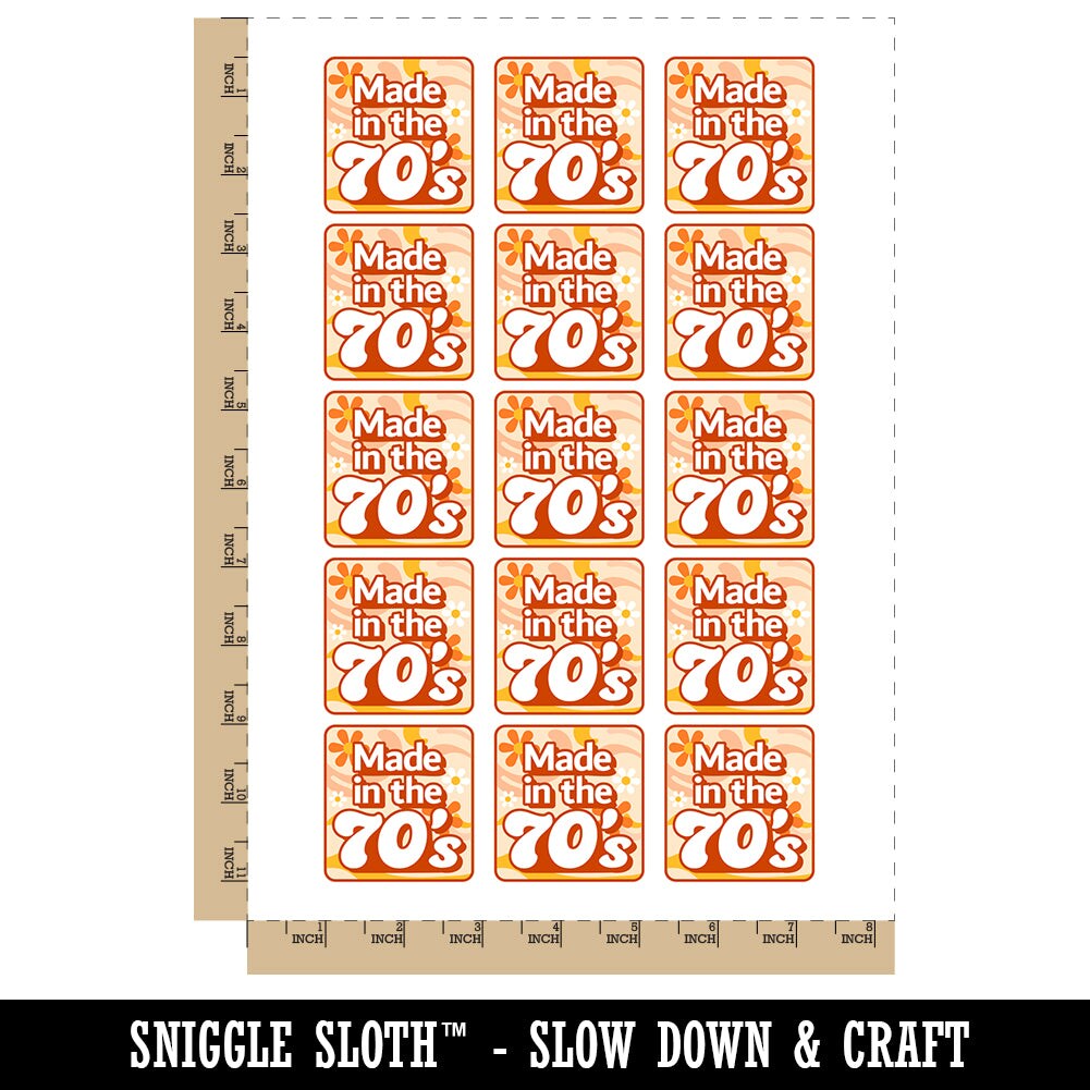 Made in the 70s Retro Vintage 1970 Temporary Tattoo Water Resistant Fake Body Art Set Collection (1 Sheet)