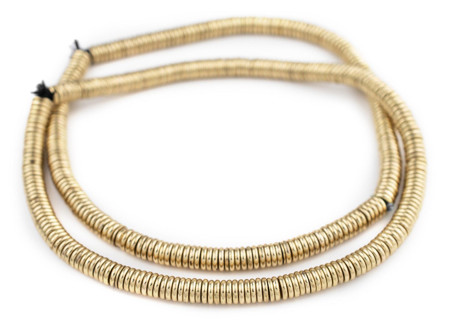 TheBeadChest Brass Donut 8mm Beads, Full Strand of Quality Metal Spacers for DIY Jewelry Design