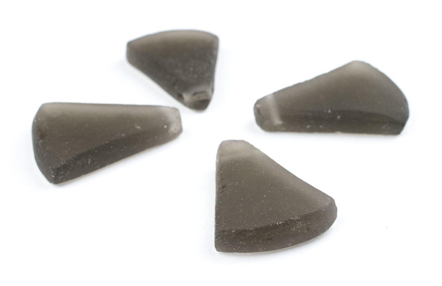 TheBeadChest Triangle Sea Glass Pendants, Frosted Matte Eco-Friendly Translucent Recycled Glass Charms for Jewelry &#x26; Necklace Making