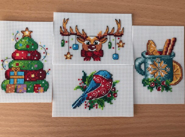Winter. Christmas Magnets SR-581  Plastic Canvas Counted Cross Stitch Kit