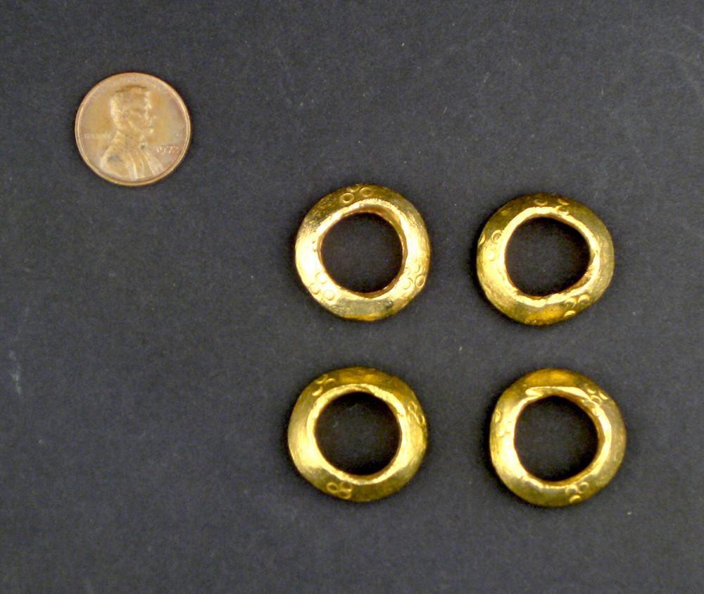 TheBeadChest Brass Ethiopian Wollo Rings (22mm) (Set of 4): Genuine Ethiopian Metal Ring Beads for DIY Jewelry