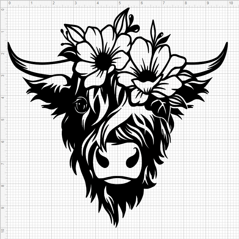 Floral Highland Cow Permanent Vinyl Decal | MakerPlace by Michaels