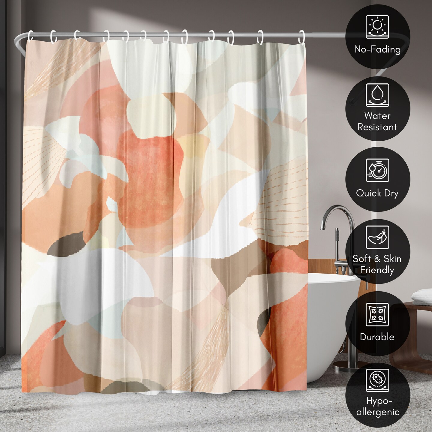 Americanflat 71" x 74" Shower Curtain, Interlude by Louise Robinson