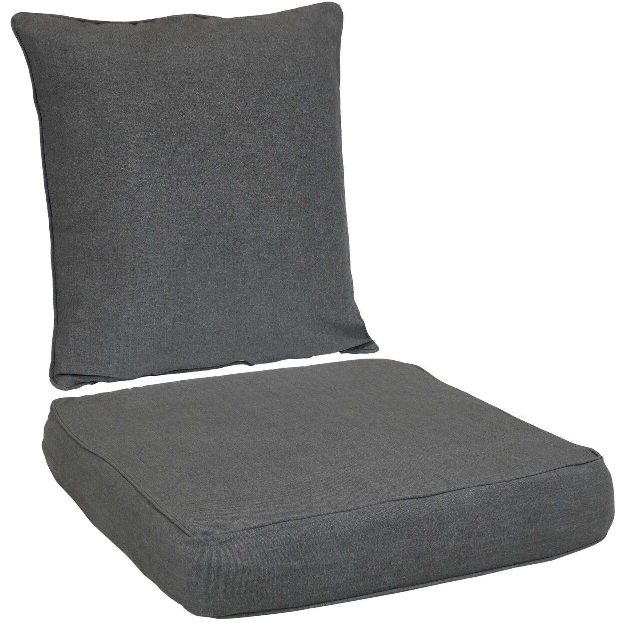 Sunnydaze   Indoor/Outdoor Polyester Back and Seat Cushions - Gray