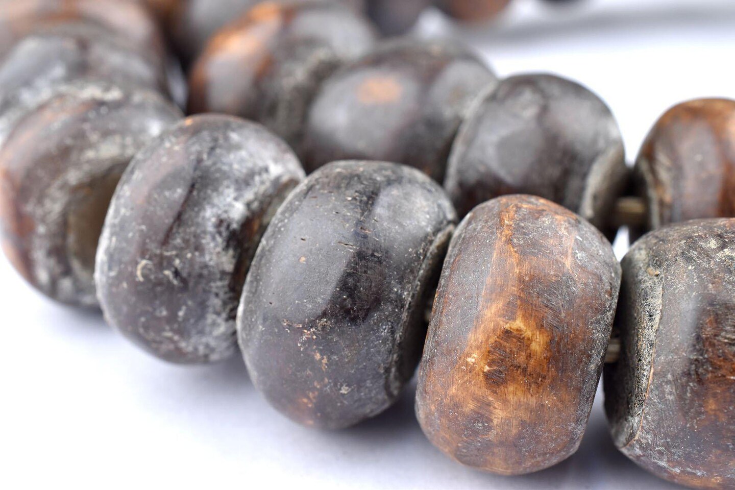 TheBeadChest Matte Kenya Brown Bone Beads Large 23mm African Round Large Hole 27 Inch Strand Handmade