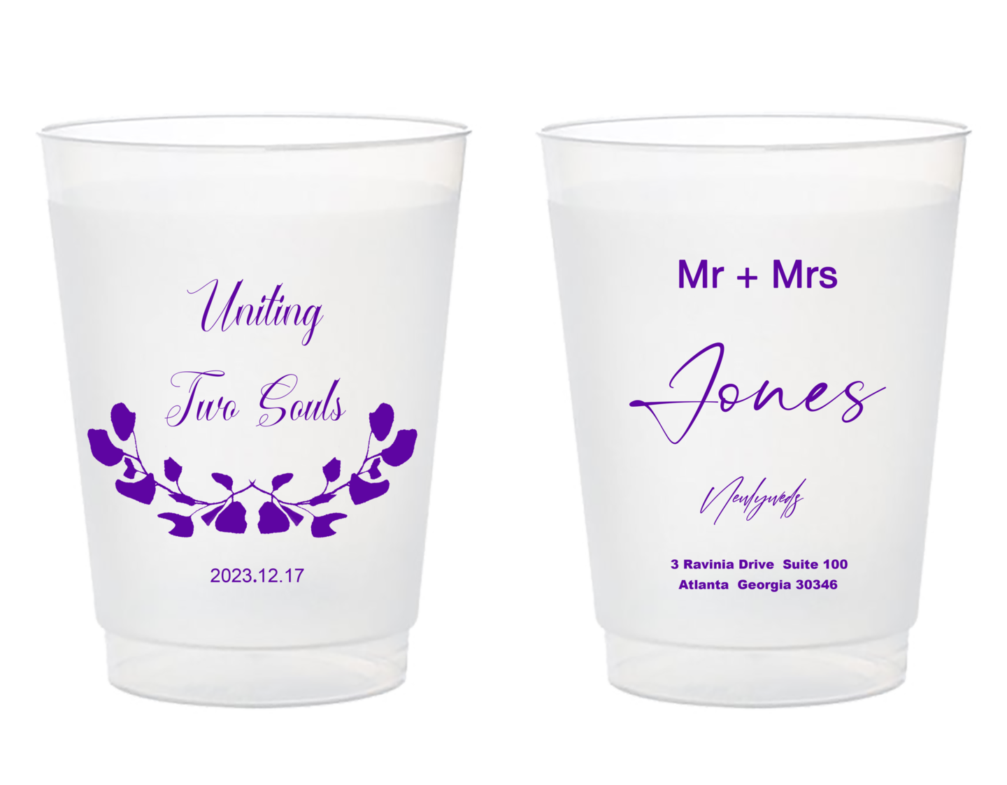 Personalized Plastic Wedding Cups
