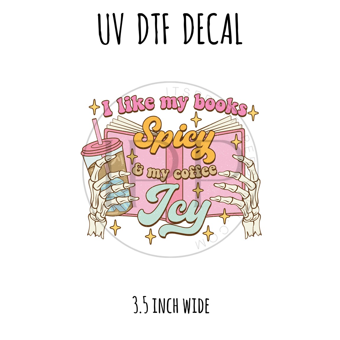 #284 -Spicy Books 3.5 inch wide UV DTF decal