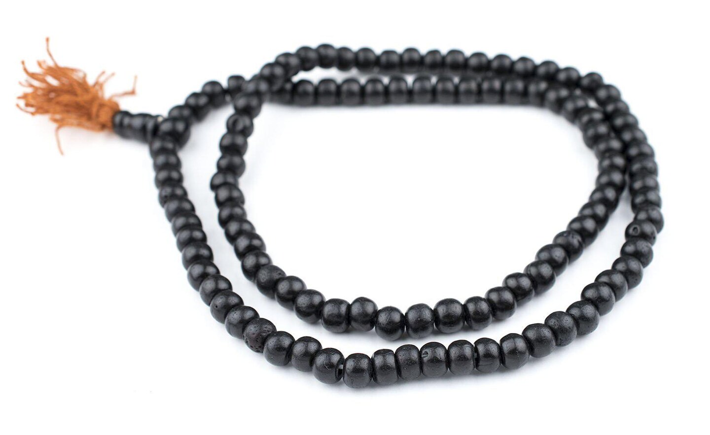 The Bead Chest 108 8mm Black Bone Mala Beads - Handmade Fair Trade Nepal Prayer Rosary Beads Necklace for Mediation, Yoga, Jewelry Making, Crafts