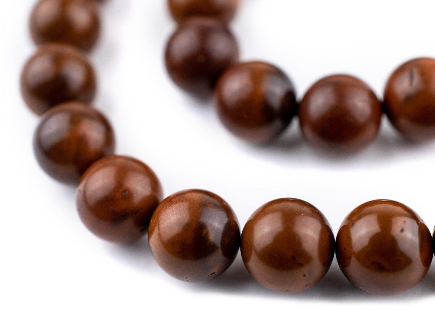 33  Dark Brown Round Wooden Arabian Prayer Beads (10mm), Islamic Tasbih, Ramadan Gift, Quality Middle Eastern Beads - The Bead Chest