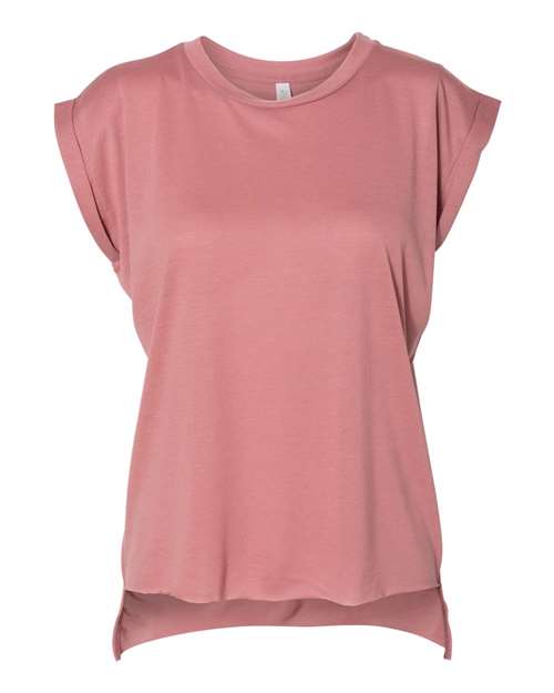 BELLA + CANVAS&#xAE; Women&#x2019;s Flowy Rolled Cuffs Muscle Tee