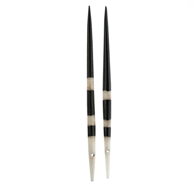 John Bead African Imitation Porcupine Quills Bone Beads, 10pcs