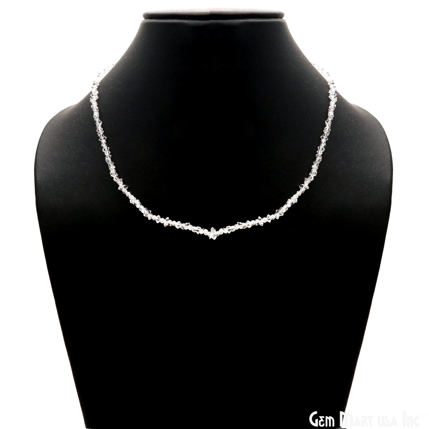 Herkimer Diamond Free Form Beads, Natural Gemstone Strand, Raw Rough Diamond Chips, 3-5mm, 16 Inch, GemMartUSA (DRDH-70004)