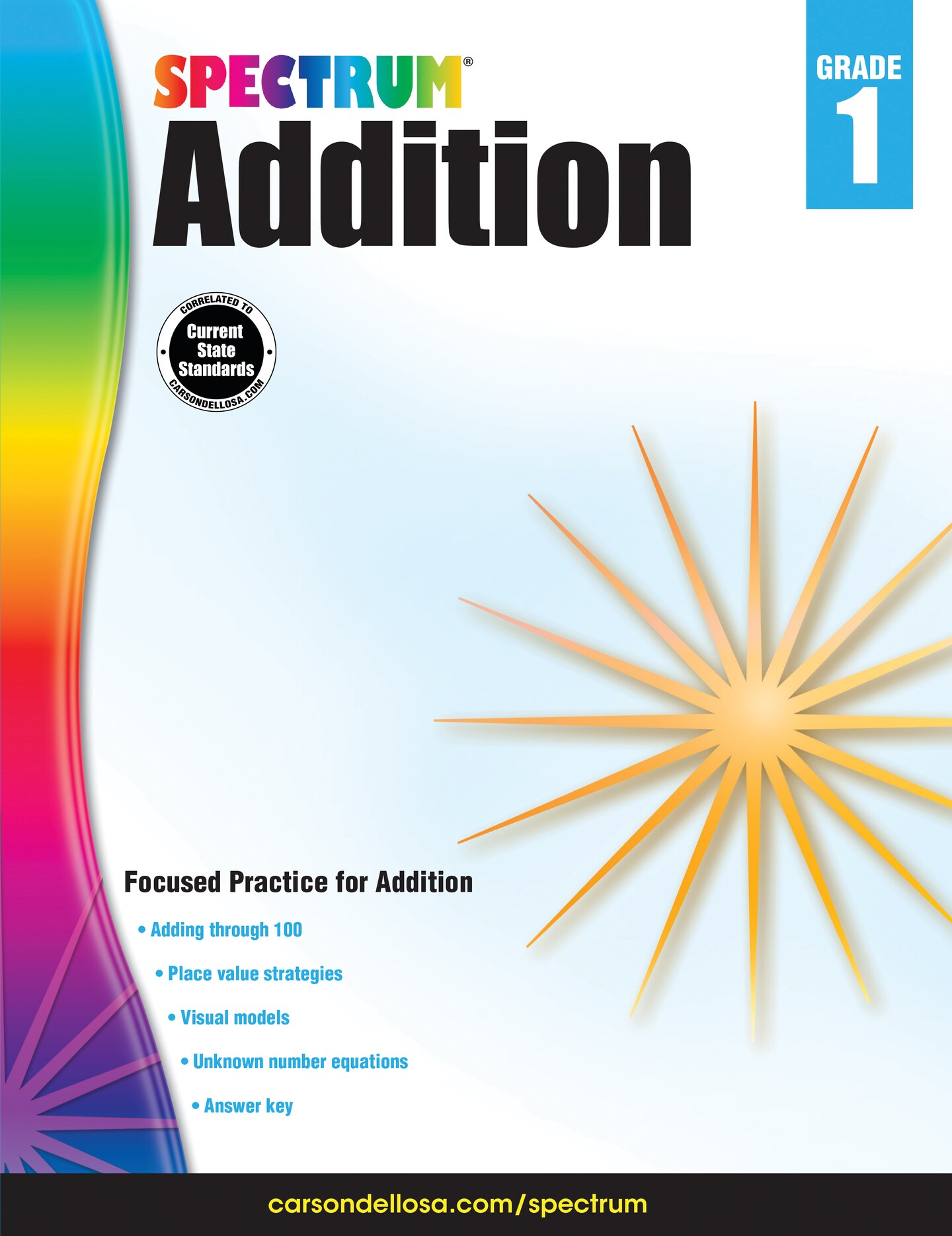 Spectrum Grade 1 Addition Workbook, Math Book for Kids Ages 6 to 7, Adding Through 100, Place Value, Mathematics Equations, and More, Classroom or Homeschool Curriculum