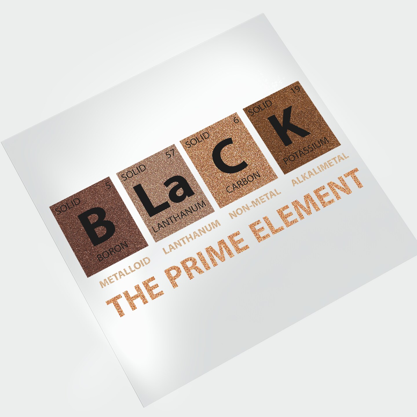 Black The Prime Element Glitter DTF Transfer