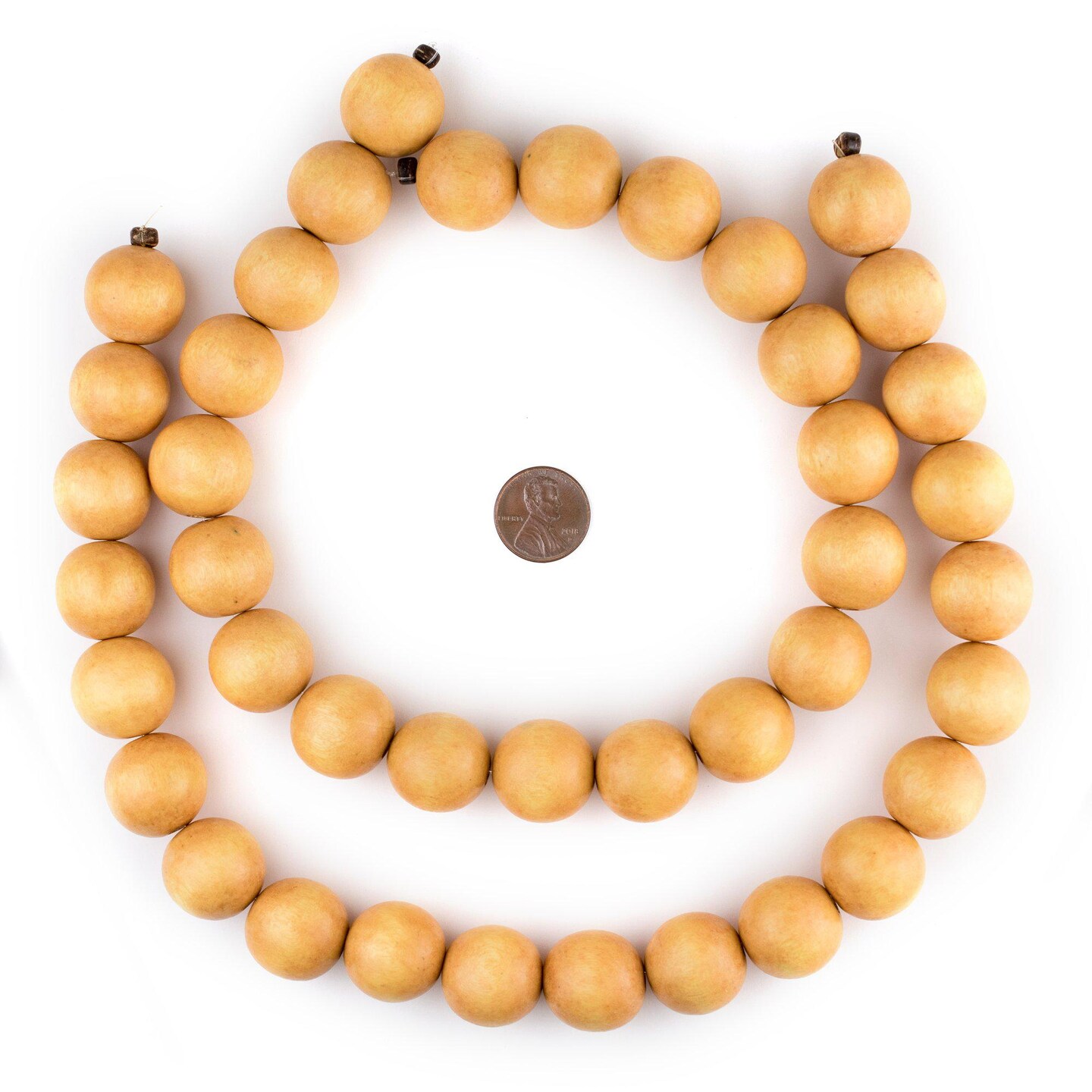 The Bead Chest Natural 20mm Wooden Beads in Yellow for Jewelry Making &#x2013; Round Loose Wood Spacer Beads I Approximately 20 Beads