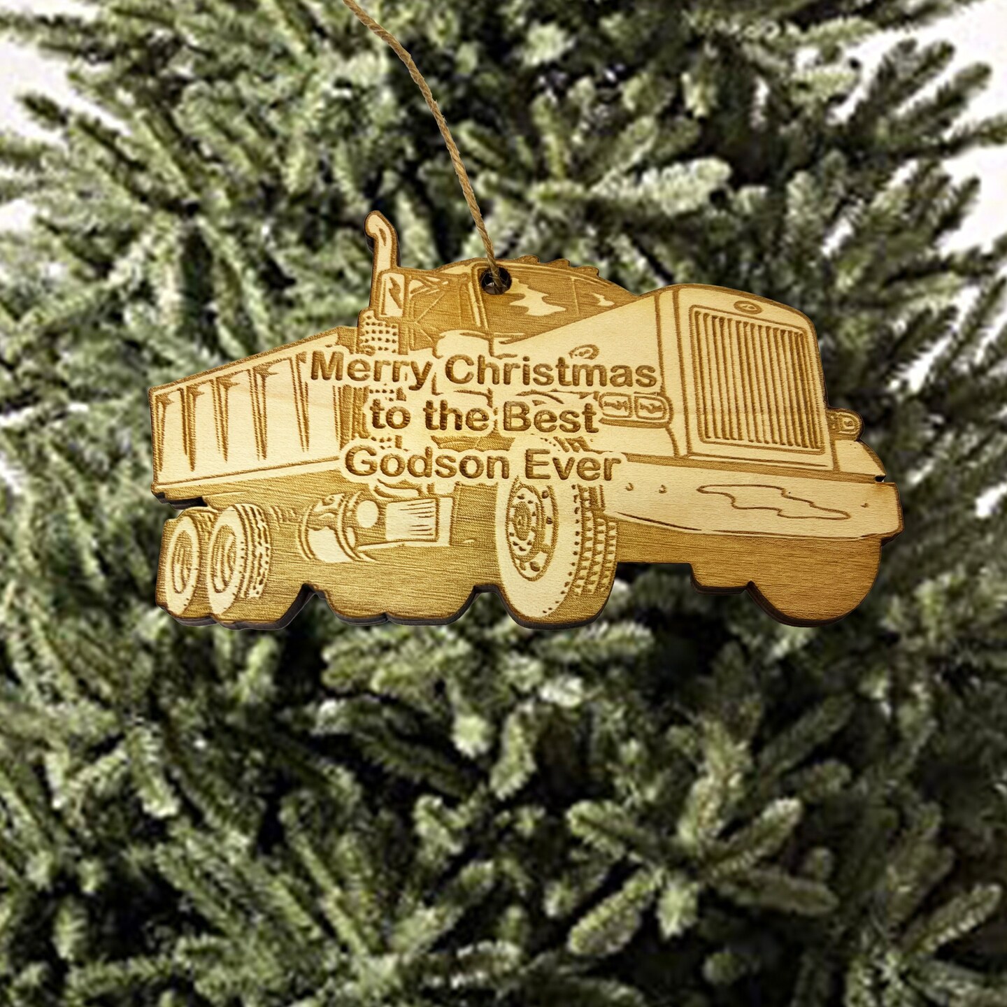Merry Christmas to the best Godson Ever Dump Truck - Ornament Merry Christmas to the best Godson Ever Dump Truck - Ornament