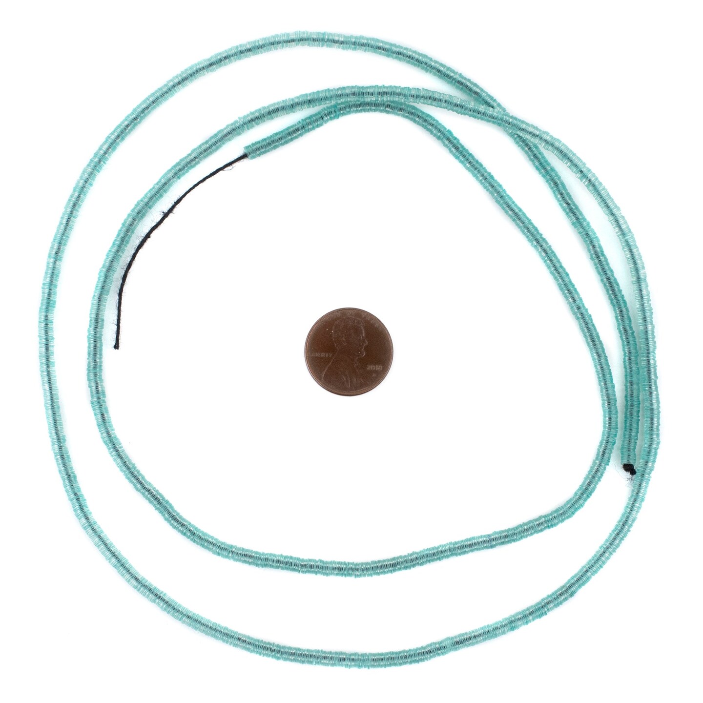 TheBeadChest Translucent Aqua Vinyl Phono Record Beads (3mm)