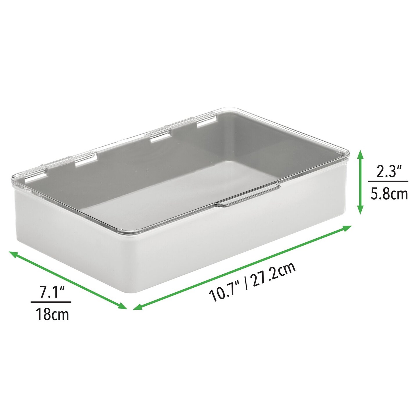 mDesign Stackable Plastic Craft, Sewing Storage Box, 2 Pack + 32 Labels