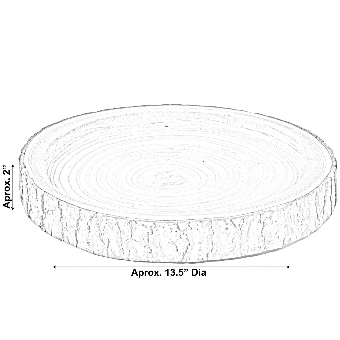 Wood Tree Bark Indented Display Tray Serving Plate Platter Charger