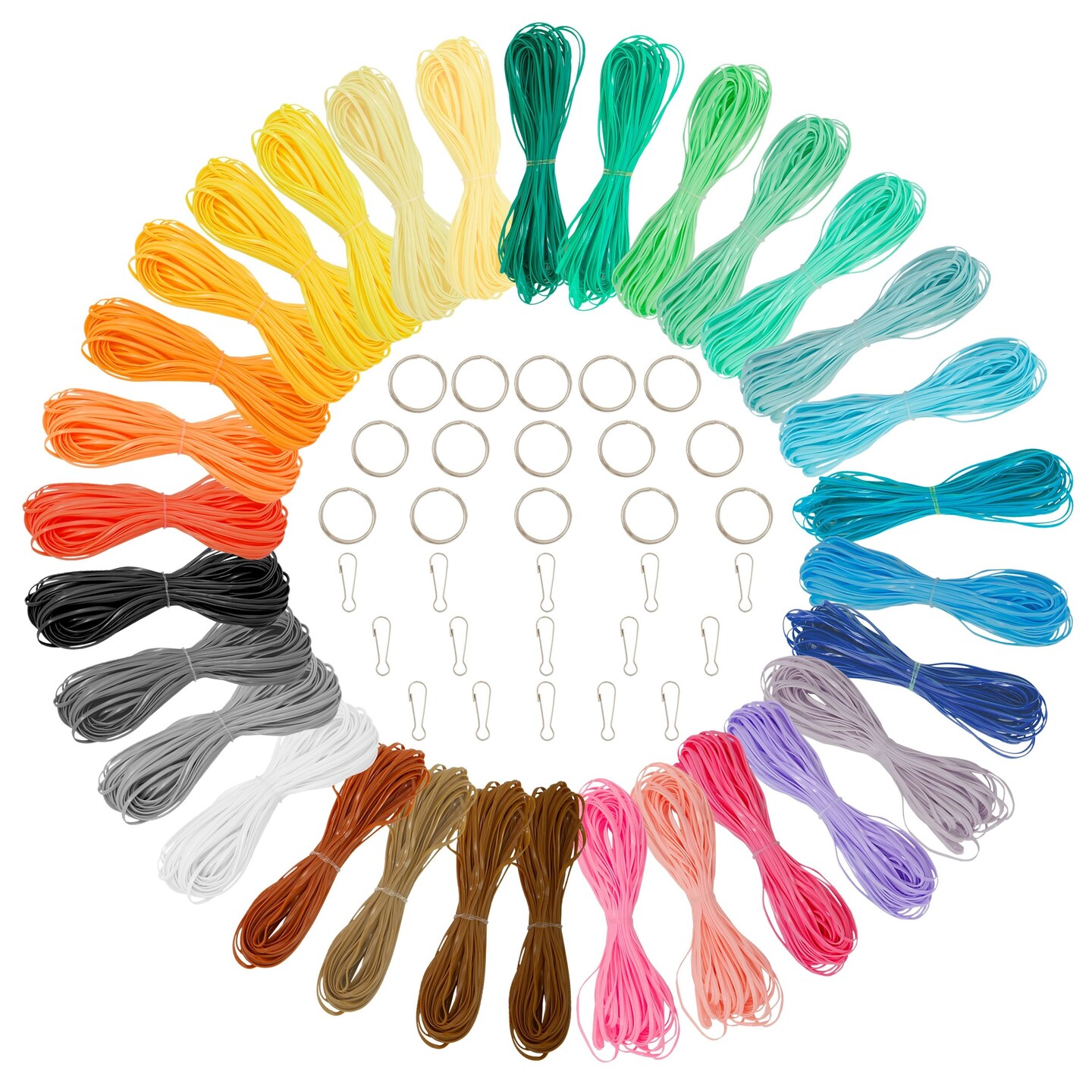 EXCEART Lanyard String Gimp Bracelet String Kit with Plastic Lacing Cord  Snap Clip Hooks Key Chain Ring Clips for Crafts Bracelet Jewellery Making  20 Colours by EXCEART  Shop Online for Arts