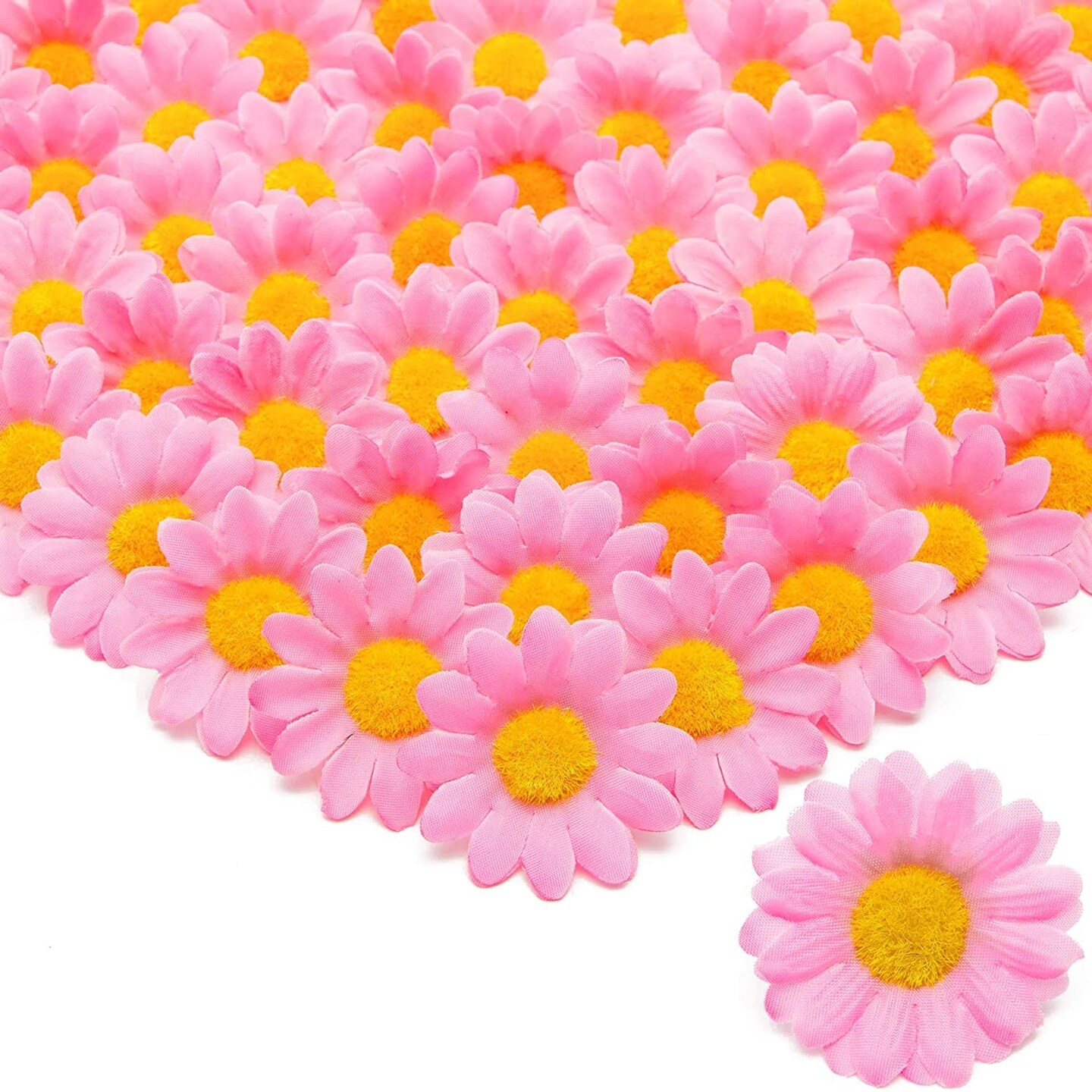 Bright Creations Artificial Silk Daisy Flowers Head for Crafts (1.6 in