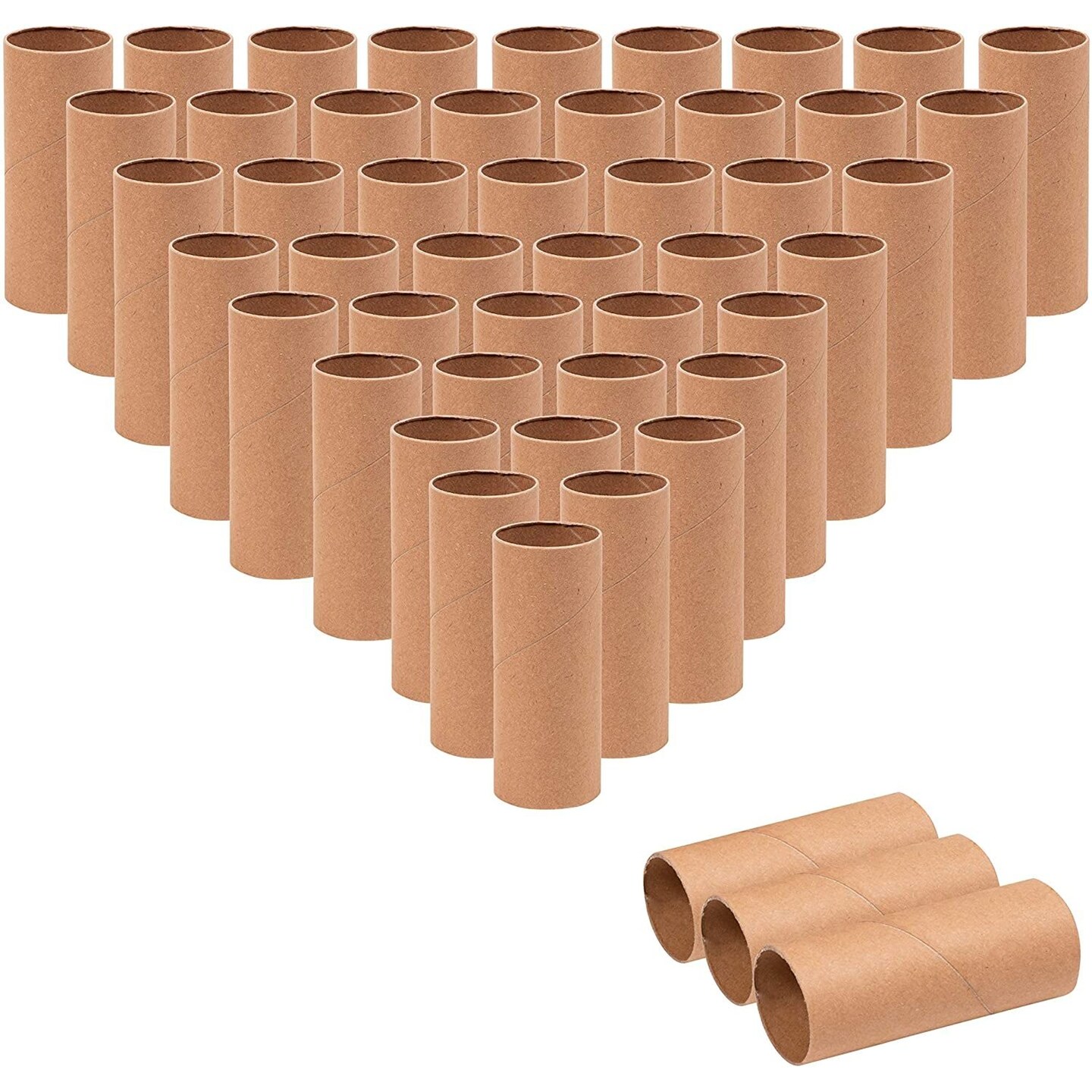 KYMY 48 Pack Brown Cardboard Tubes for Crafts, DIY Crafting Cardboard Paper Cylinder Tubes, Thick and Premium Cardboard Craft Thick Empty Toilet