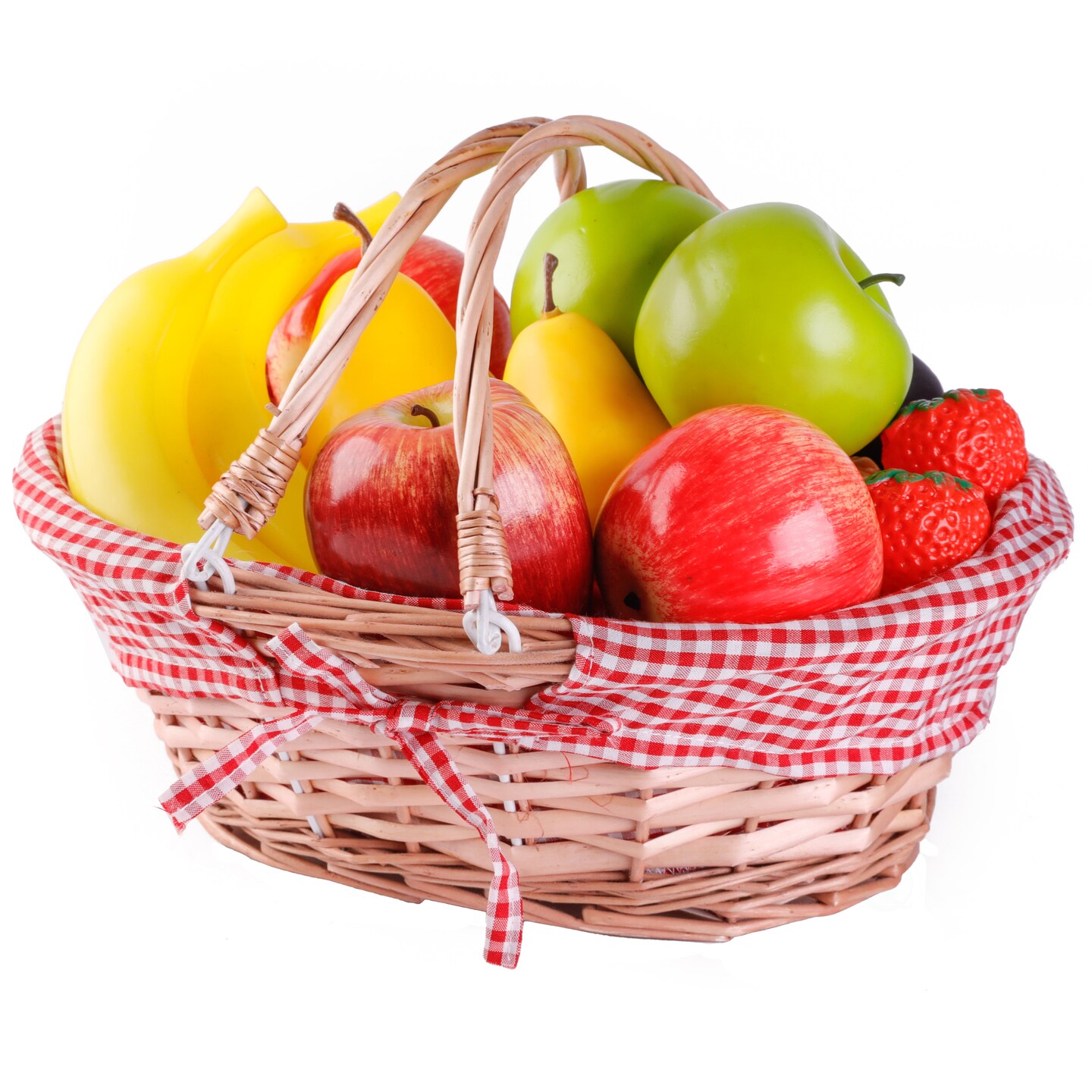 Wicker Willow Picnic Basket with Double Drop-Down Handles - Perfect as Gift basket for all Occasions like Halloween, Thanksgiving and Easter, with Liner