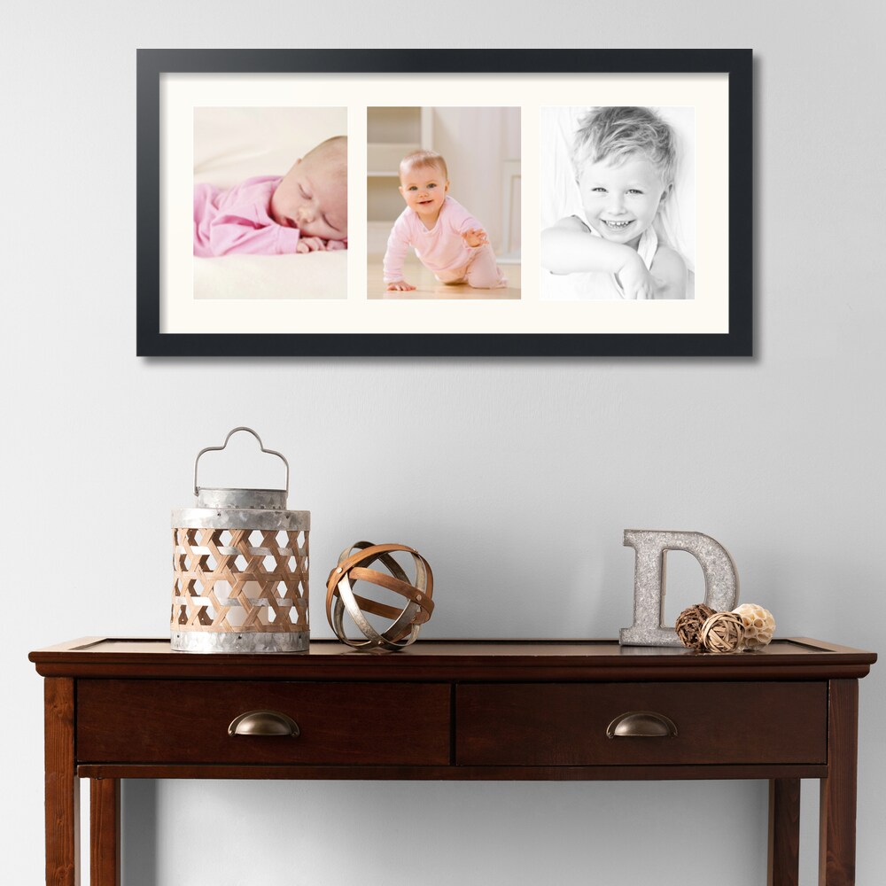 ArtToFrames Collage Photo Picture Frame with 3 - 8x10 inch Openings, Framed in Black with Over 62 Mat Color Options and Plexi Glass (CSM-3926-25)