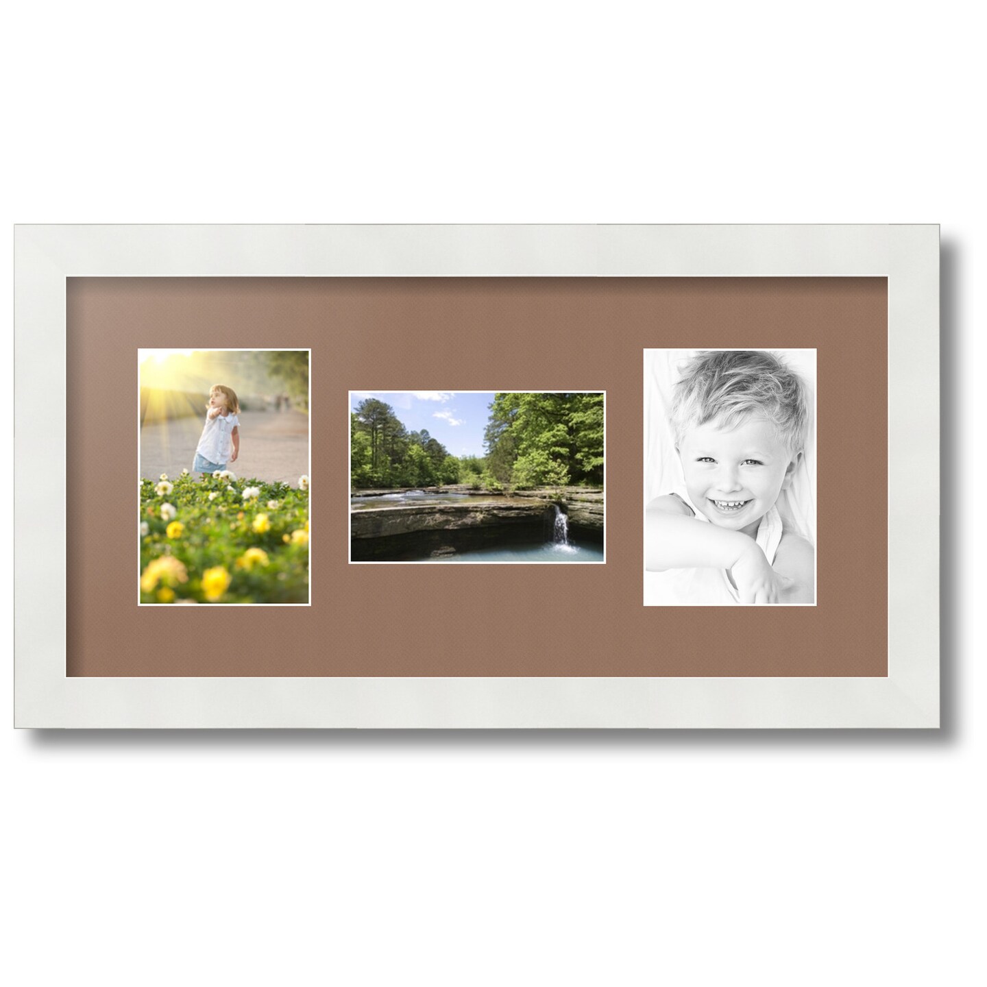 ArtToFrames Collage Photo Picture Frame with 3 - 4x6 inch Openings, Framed in White with Over 62 Mat Color Options and Regular Glass (CSM-3966-113)