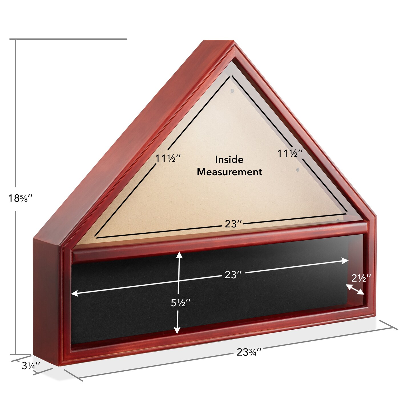 Reminded Military Medal & Burial Flag Shadow Box Display Case with Glass Insert