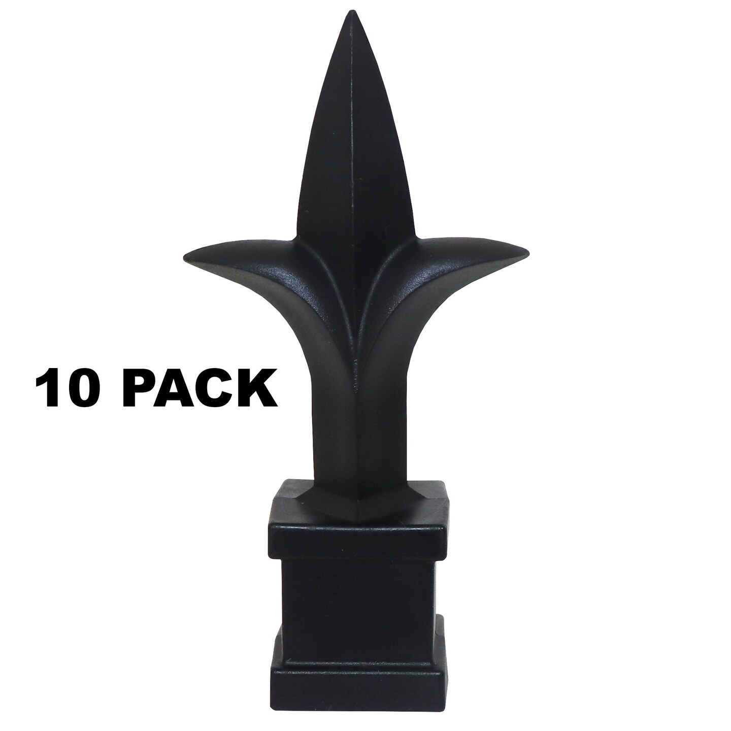 Fence Finials  Trident Spear Polypropylene Premium Picket Fence Toppers Multi-Pack  - Black