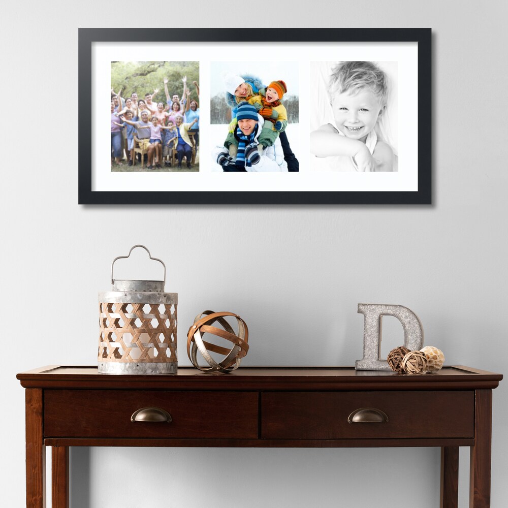 ArtToFrames Collage Photo Picture Frame with 3 - 8x10 inch Openings, Framed in Black with Over 62 Mat Color Options and Plexi Glass (CSM-3926-25)