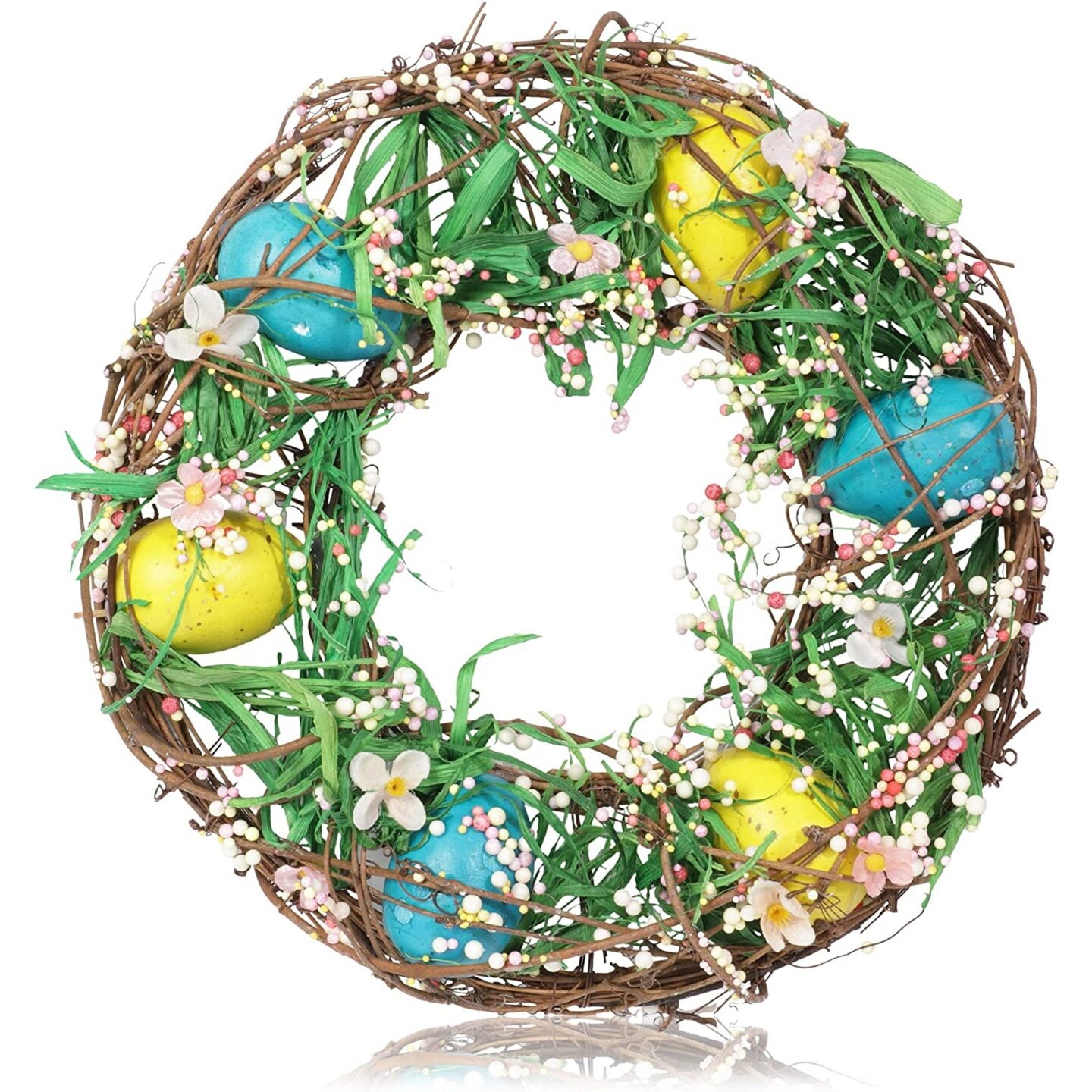 Juvale Easter Wreath for Front Door and Wall Decoration (11 x 2 in.)