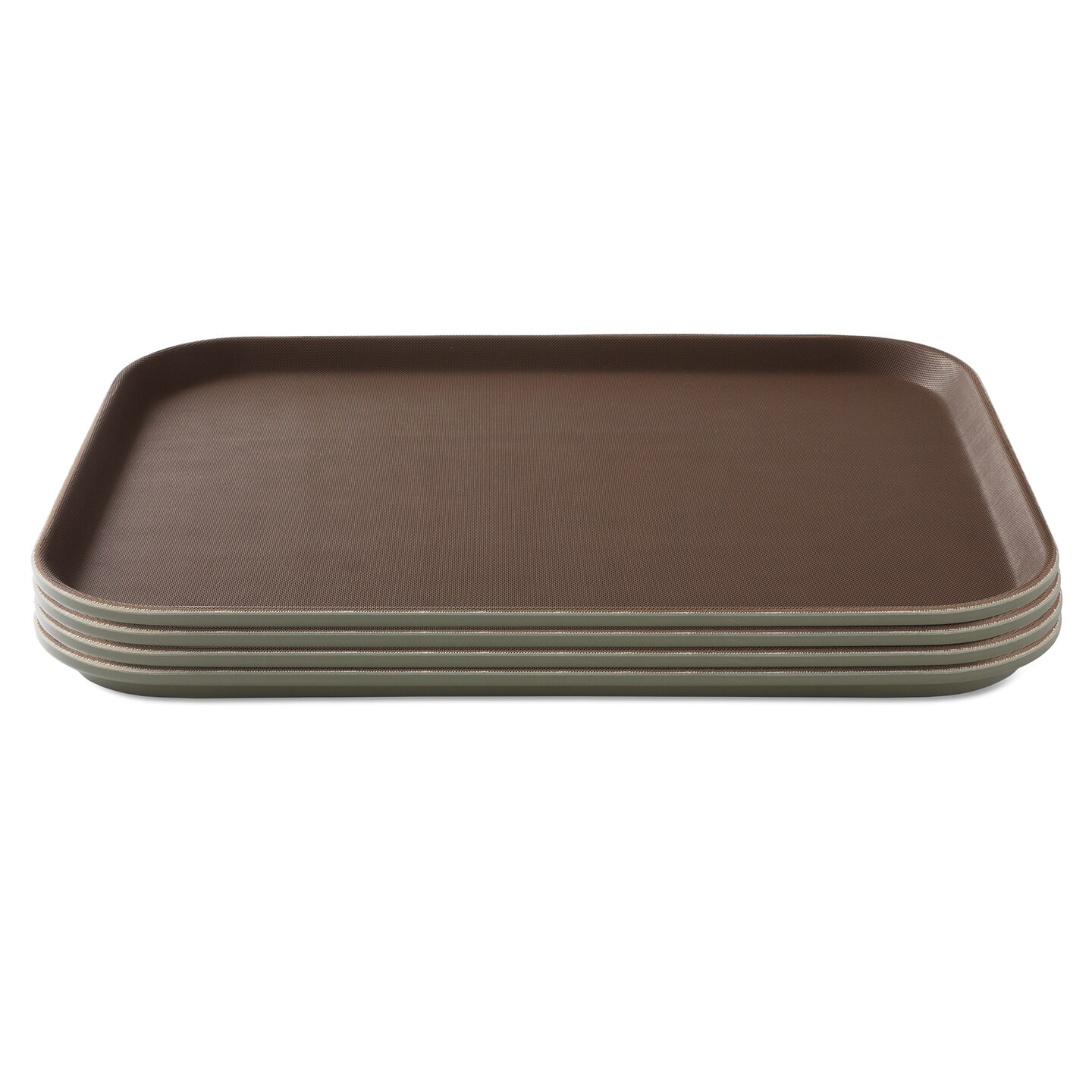 Jubilee (Set of 4) Rectangular Restaurant Serving Trays - NSF Certified Non-Slip Food Service Tray