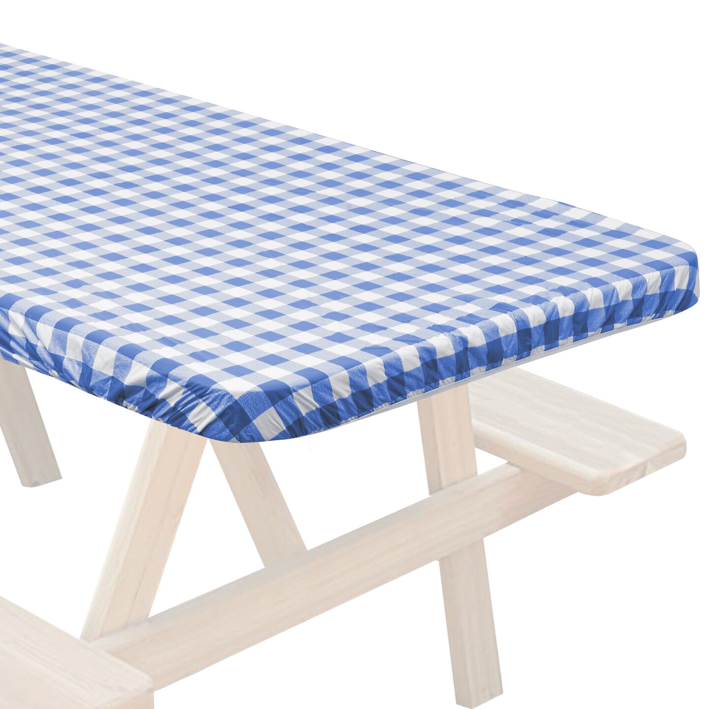 Lann&#x27;s Linens Vinyl Tablecloth with Flannel Backing, Patterned - Fitted Waterproof Table Cover for Indoor / Outdoor Use