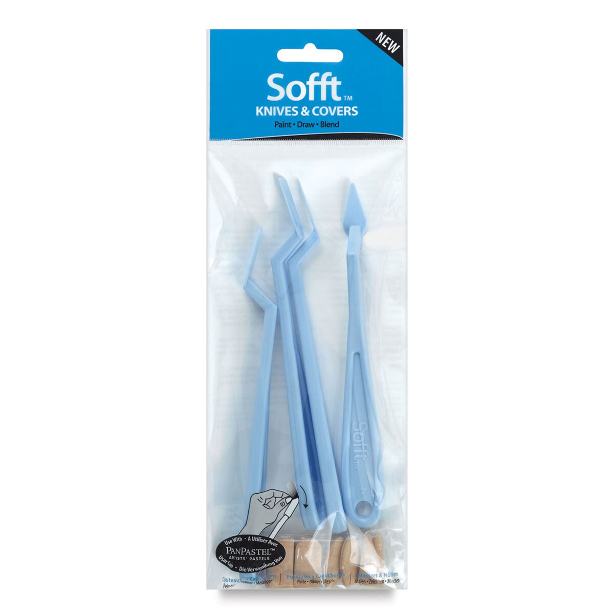 PanPastel Sofft Tools - Knives &#x26; Covers Se, 4 Knives, 8 Covers