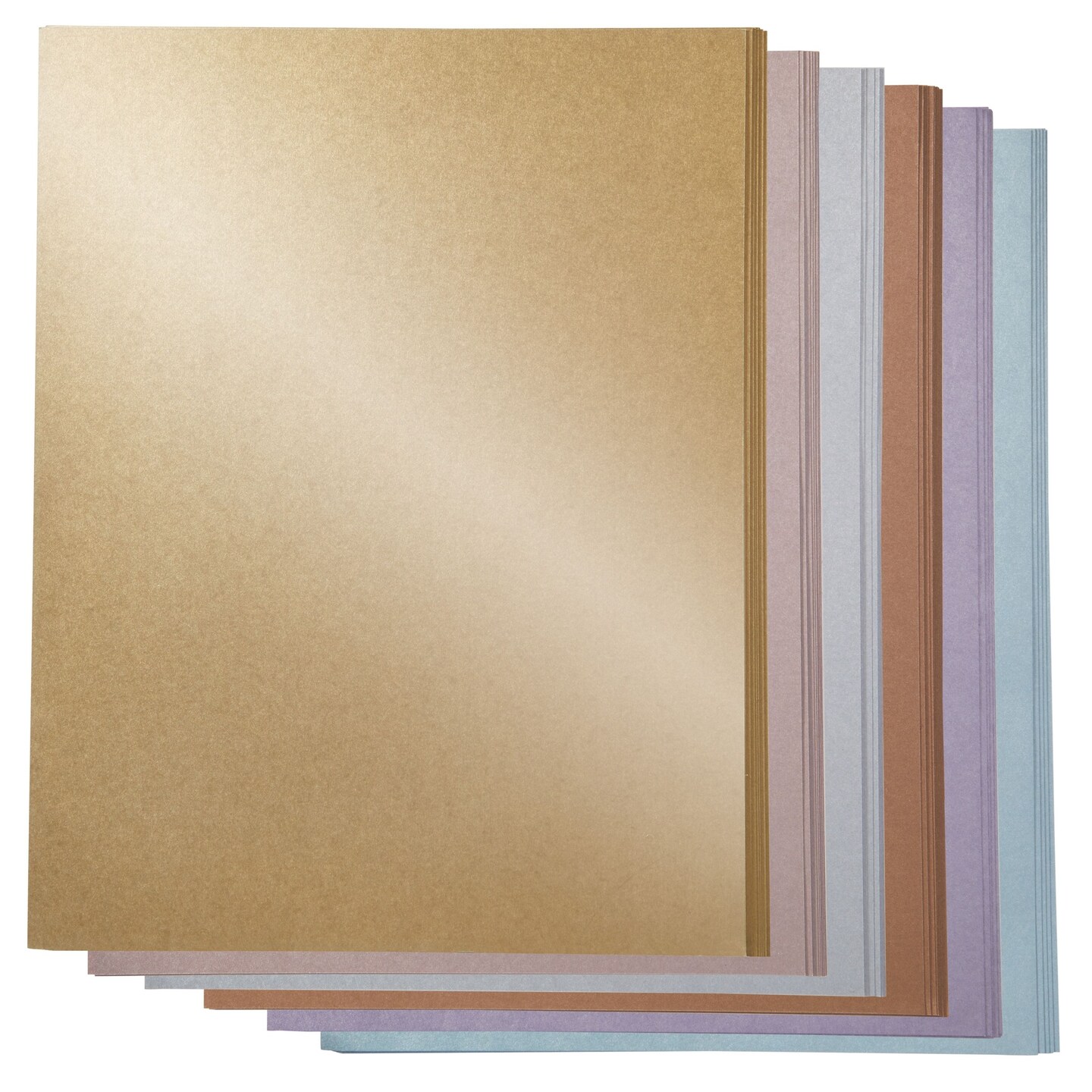 Metallic Shimmer Paper Sheets for Crafting (8.5 x 11 Inches, 6 Colors, 48-Pack)