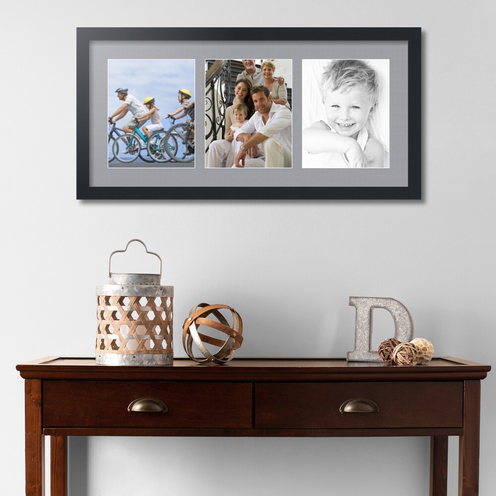 ArtToFrames Collage Photo Picture Frame with 3 - 8x10 inch Openings, Framed in Black with Over 62 Mat Color Options and Plexi Glass (CSM-3926-25)