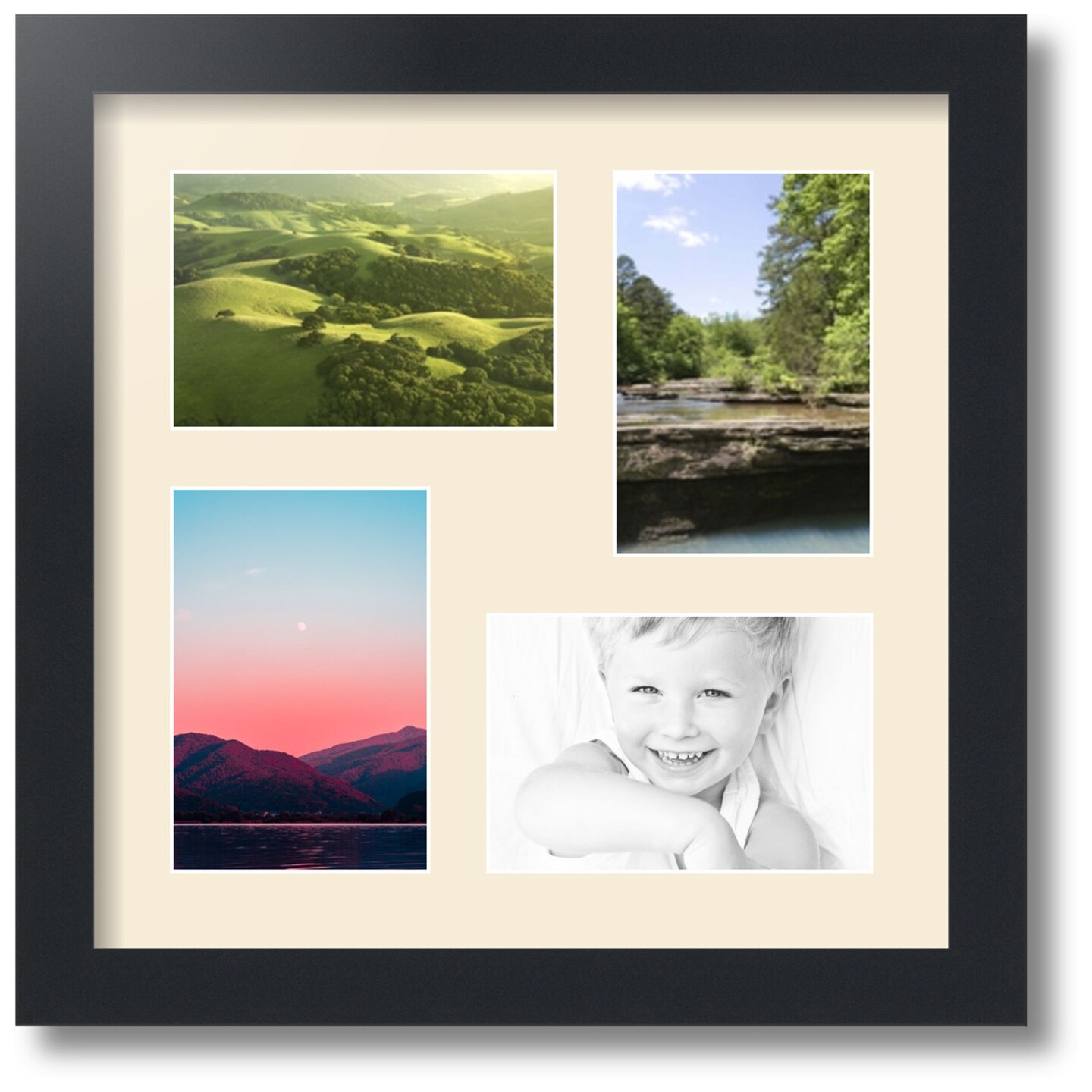 ArtToFrames Collage Photo Picture Frame with 4 - 4x6 inch Openings