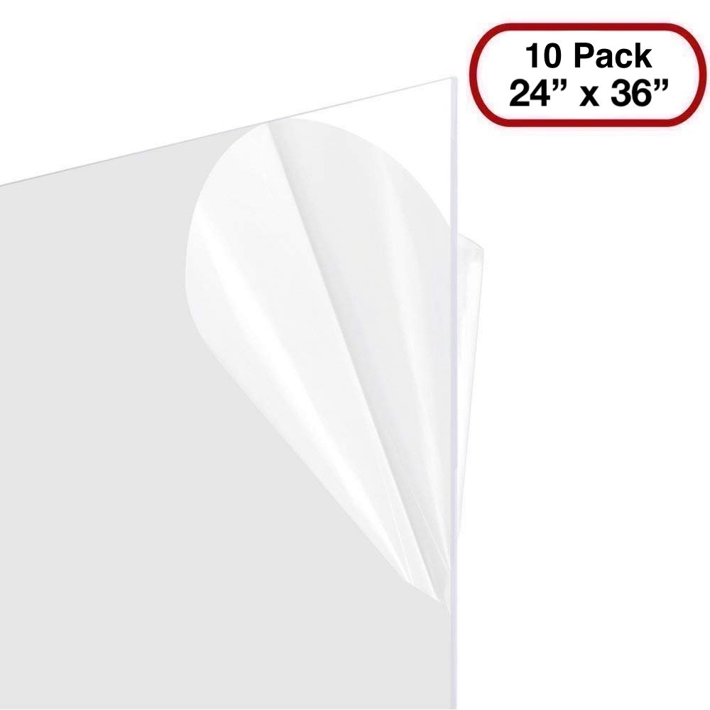 Clear Plexiglass Styrene Sheets (10-pack)