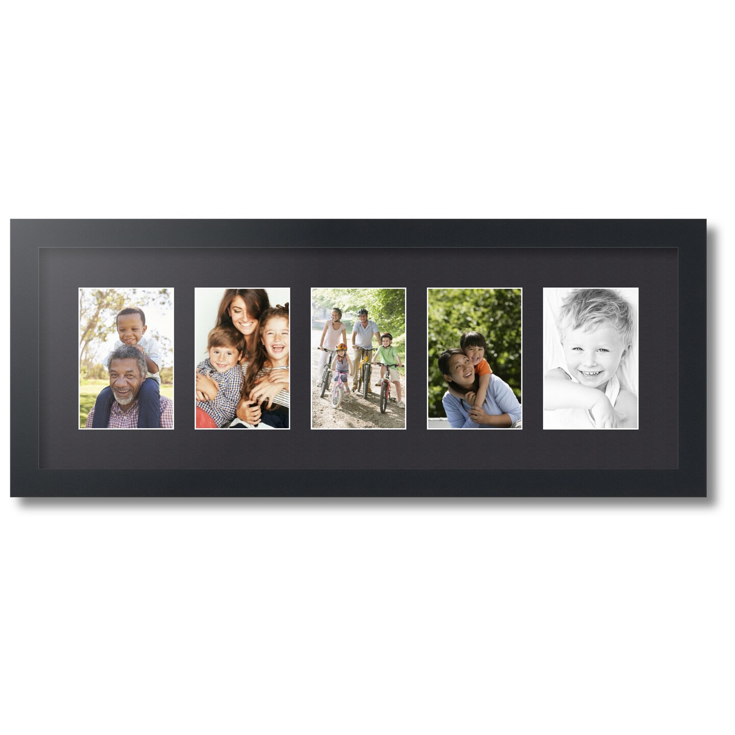 ArtToFrames Collage Photo Picture Frame with 5 - 4x6 inch Openings, Framed in Black with Over 62 Mat Color Options and Plexi Glass (CSM-3926-153)