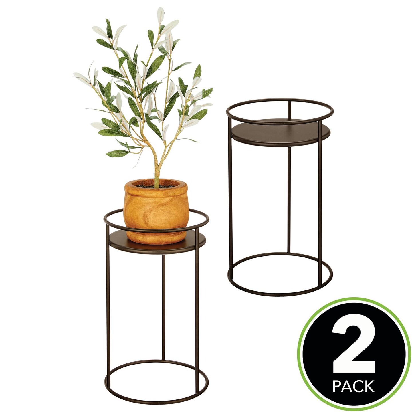 mDesign Metal Steel 12-Inch Tall Circular Plant Stand | Michaels