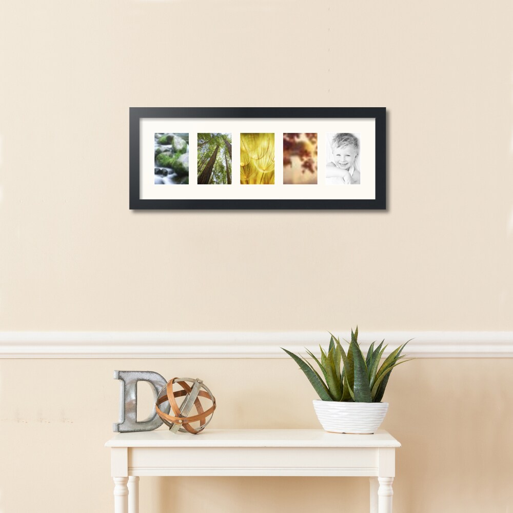 ArtToFrames Collage Photo Picture Frame with 5 - 4x6 inch Openings, Framed in Black with Over 62 Mat Color Options and Plexi Glass (CSM-3926-153)