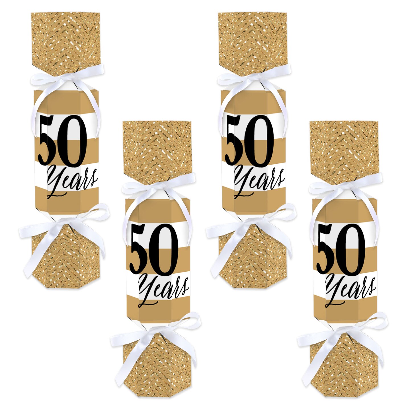 Big Dot of Happiness We Still Do - 50th Wedding Anniversary - No Snap Anniversary Party Table Favors - DIY Cracker Boxes - Set of 12