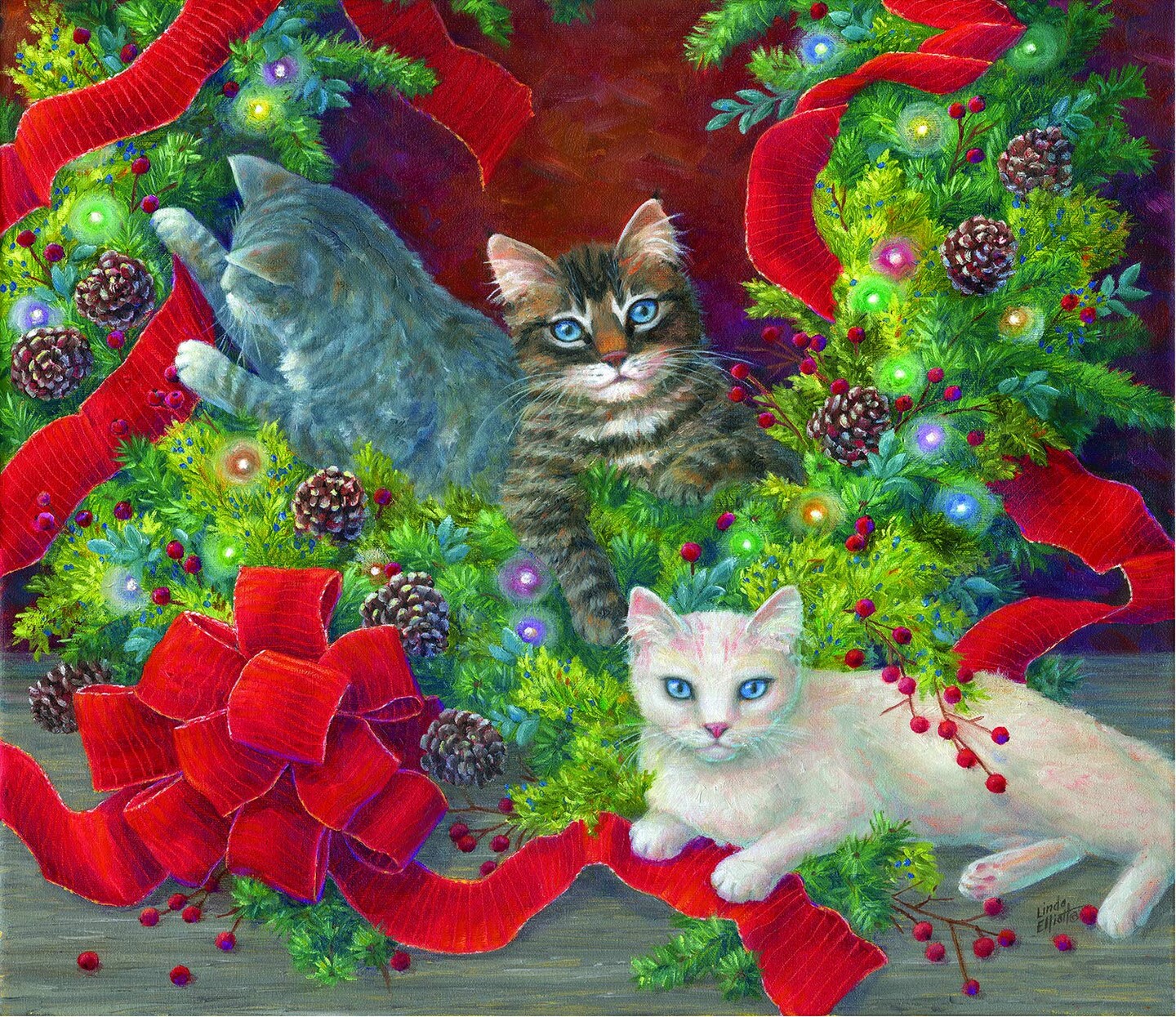 Sunsout The Unmaking of the Wreath 550 pc  Christmas Jigsaw Puzzle 31618