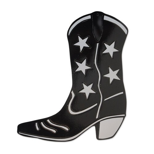 Black Foil Cowboy Boot Silhouette