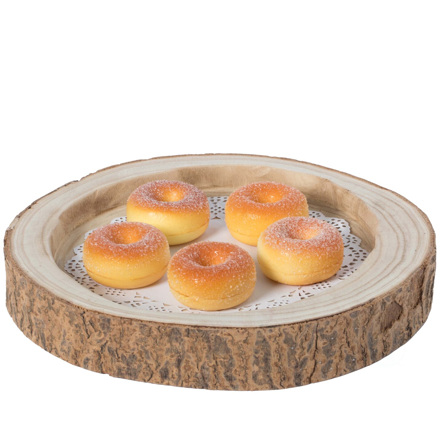 Wood Tree Bark Indented Display Tray Serving Plate Platter Charger