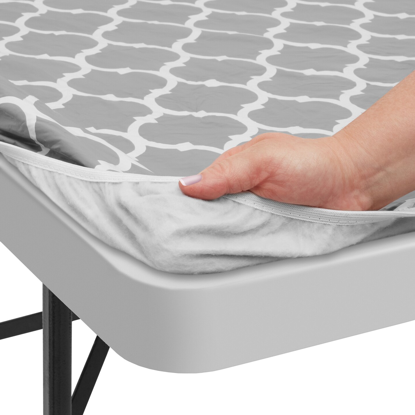 Lann&#x27;s Linens Vinyl Tablecloth with Flannel Backing, Patterned - Fitted Waterproof Table Cover for Indoor / Outdoor Use